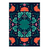 Clovers And Flowers Teal and Orange (Print Only) thumbnail
