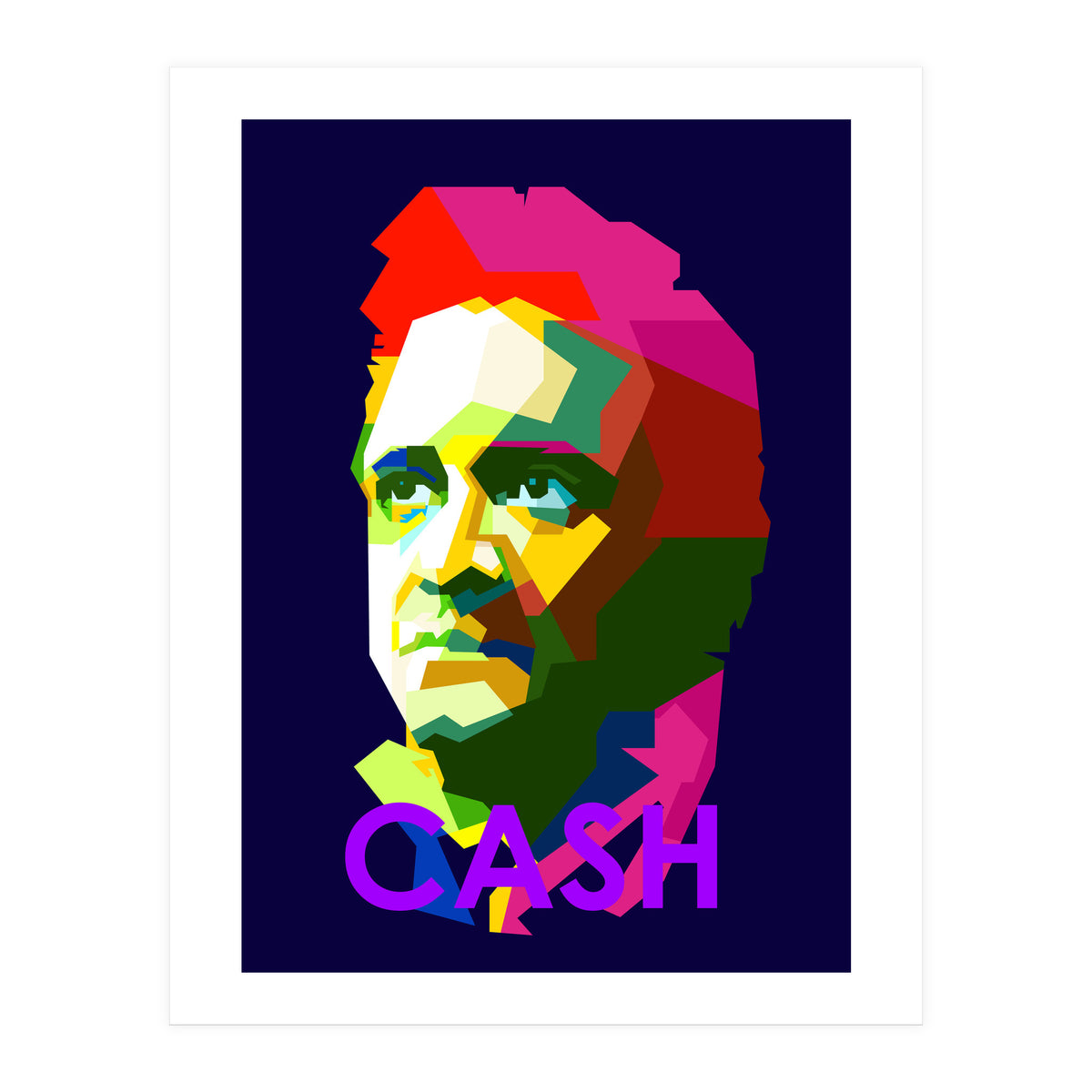 Johnny Cash Country Singer Pop Art WPAP (Print Only)