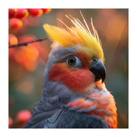 Close Up Portrait Of A Cockatiel Bird (Print Only)