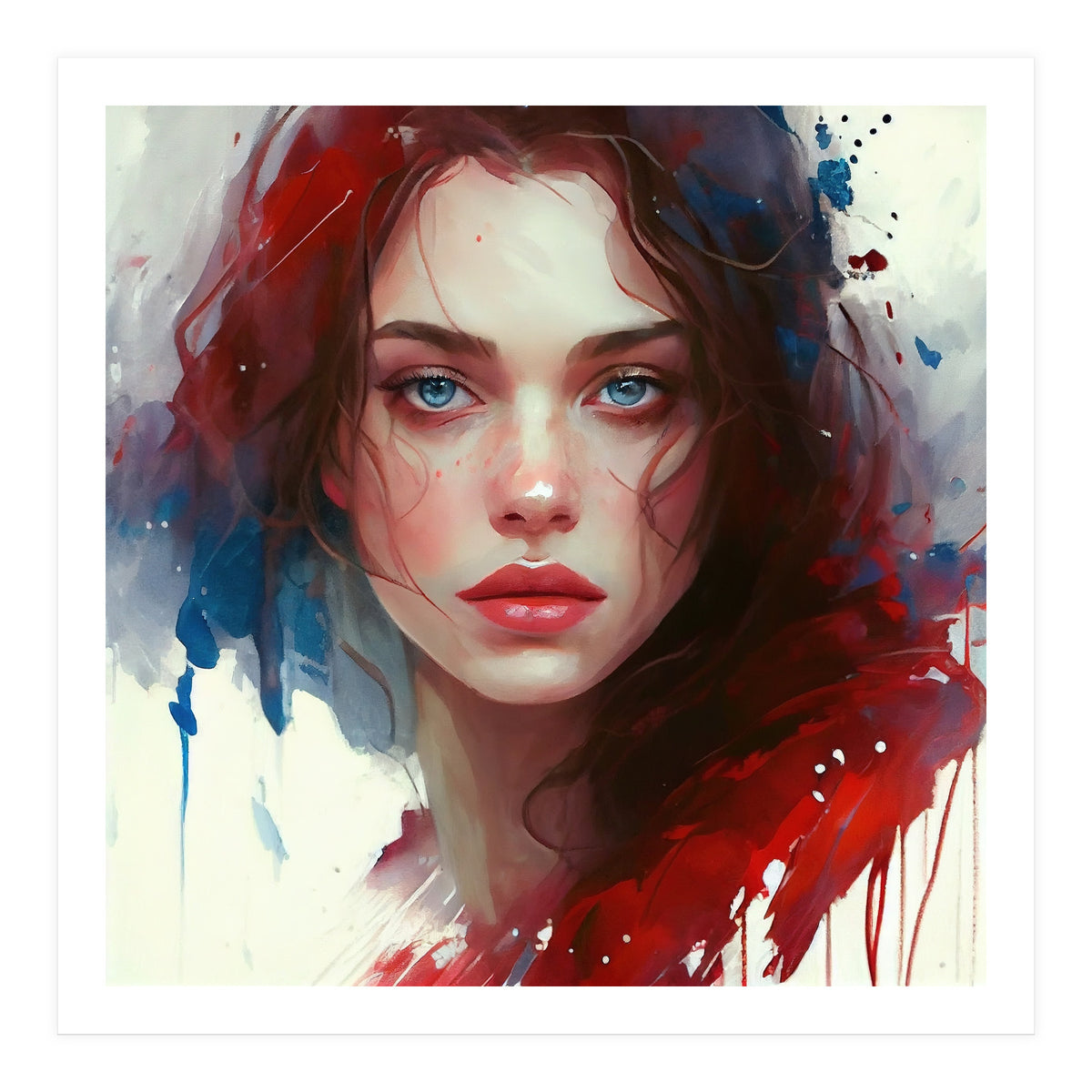 Modern Fairy Tale Blue Eyed Portrait (Print Only)