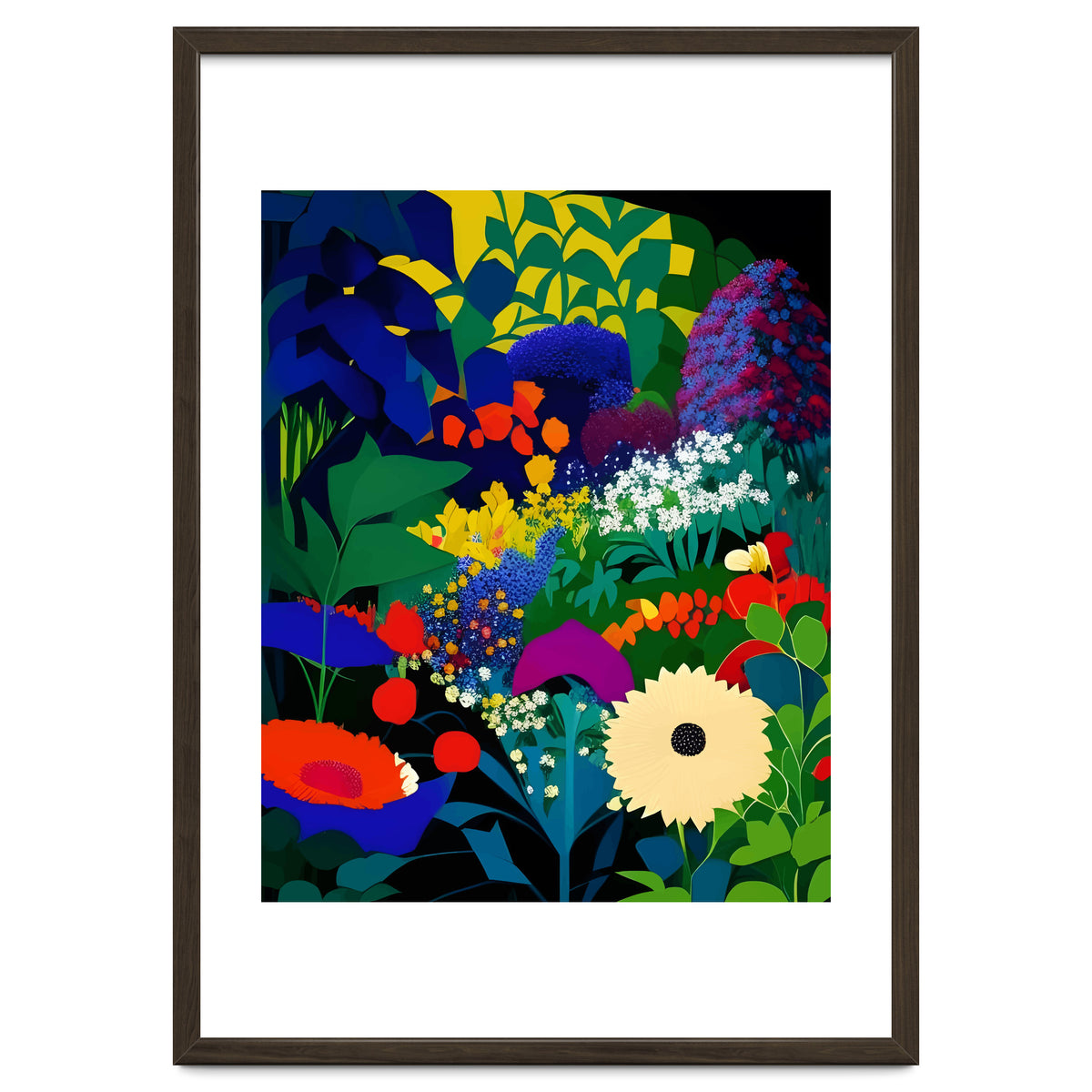 A Beautifully Dark Mind, Botanical Nature Jungle Garden, Eclectic Bohemian Vintage Plants Illustration