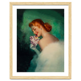 Portrait Of A Pinup Bride In White Dress And A Flower Boukuet thumbnail
