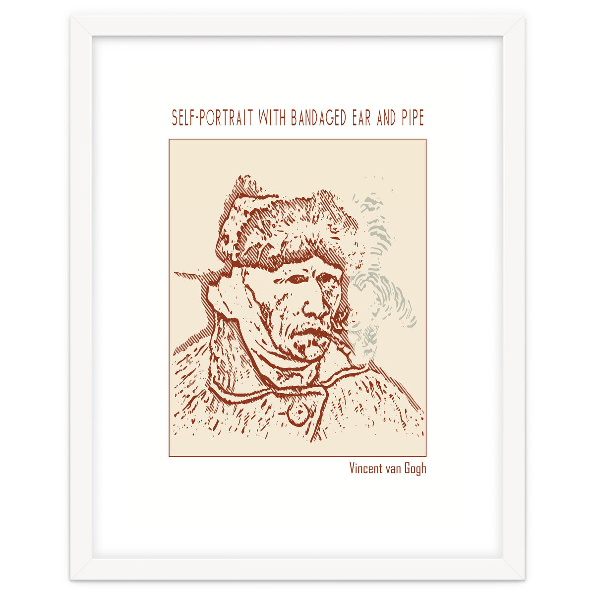 Self Portrait With Bandaged Ear And Pipe – Vincent Van Gogh