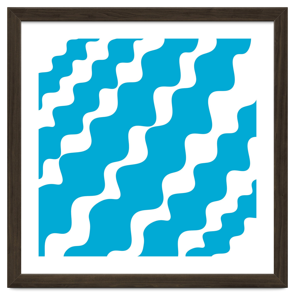 Slanting Blue Wavy Pattern
