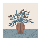 Brown Flowers in a Vase – Minimalist Floral Still Life (Print Only) thumbnail