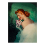 Portrait Of A Pinup Bride In White Dress And A Flower Boukuet (Print Only) thumbnail