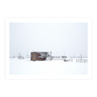 Barn in the winter snowscape (Print Only)