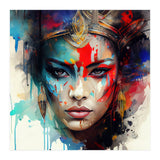 Crowned Mask Asian Warrior Portrait (Print Only) thumbnail