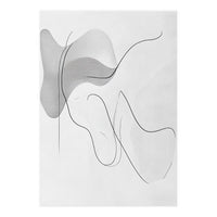 Abstract Black And White Flowing Lines And Shapes (Print Only)