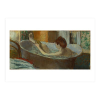 Woman in bath, sponging her leg. Pastel, 1883-84   19.7 x 41 cm. (Print Only)