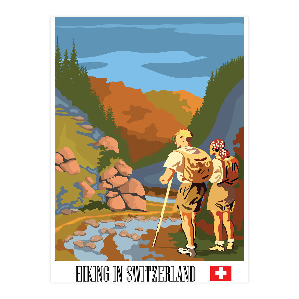 Hiking In Switzerland (Print Only)