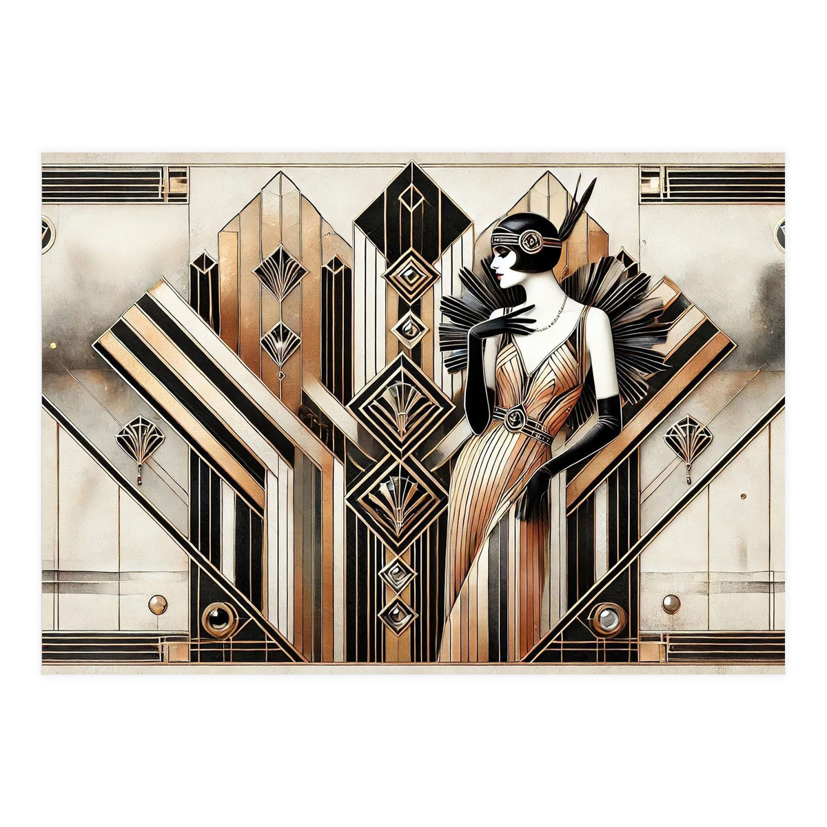 Gatsby Glamour Art Deco Scene (Print Only)
