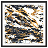 Painted Black Gold & White Marble, Luxe Exotic Eclectic Texture Pattern, Precious Stones Painting