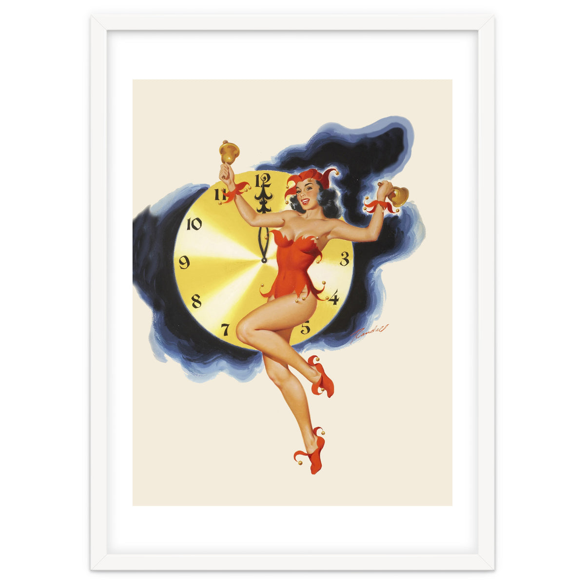 Pinup Girl Celebrating New Year