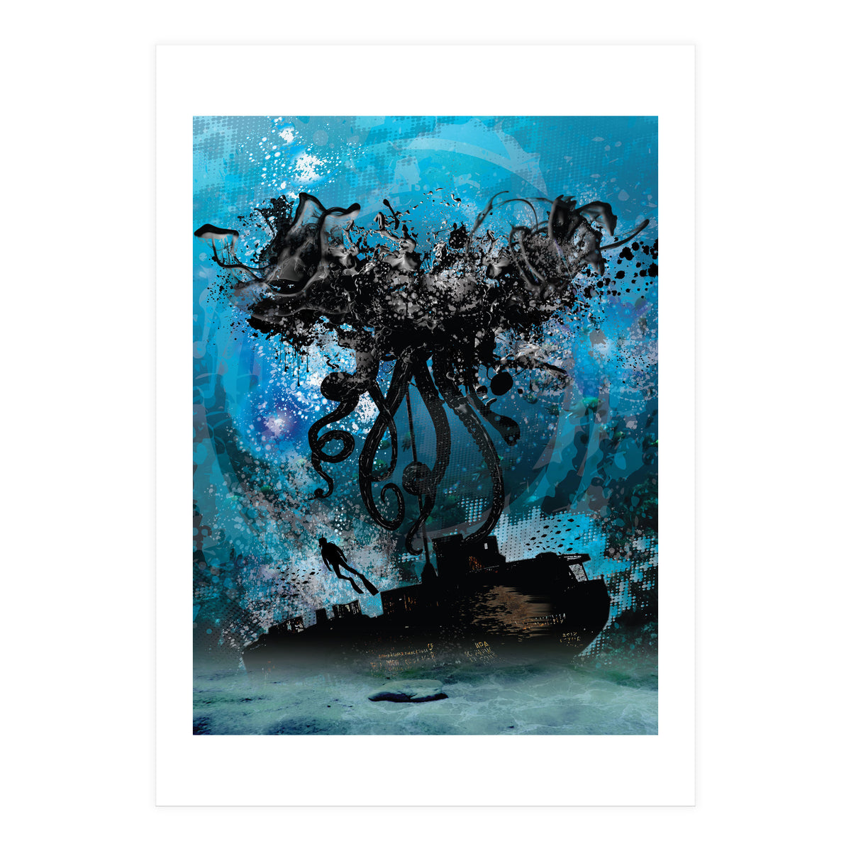 Ink Octopus Shipwreck (Print Only)