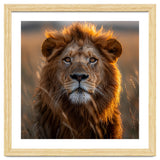Majestic Lion Face In Golden Hour Sunlight thumbnail