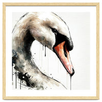 Watercolor Swan Portrait