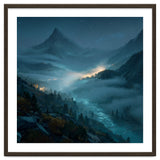 Moonlit Alpine Valley at Night with Shimmering River thumbnail