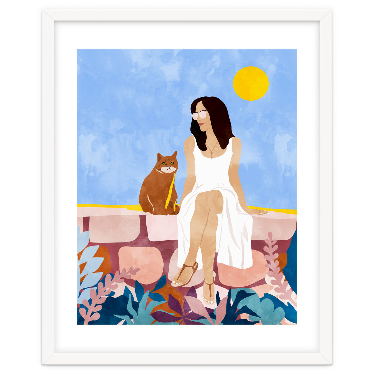 Butterscotch, Cats Pets Cat Mom Watercolor Painting, Pet Parent Animals Quirky Bohemian