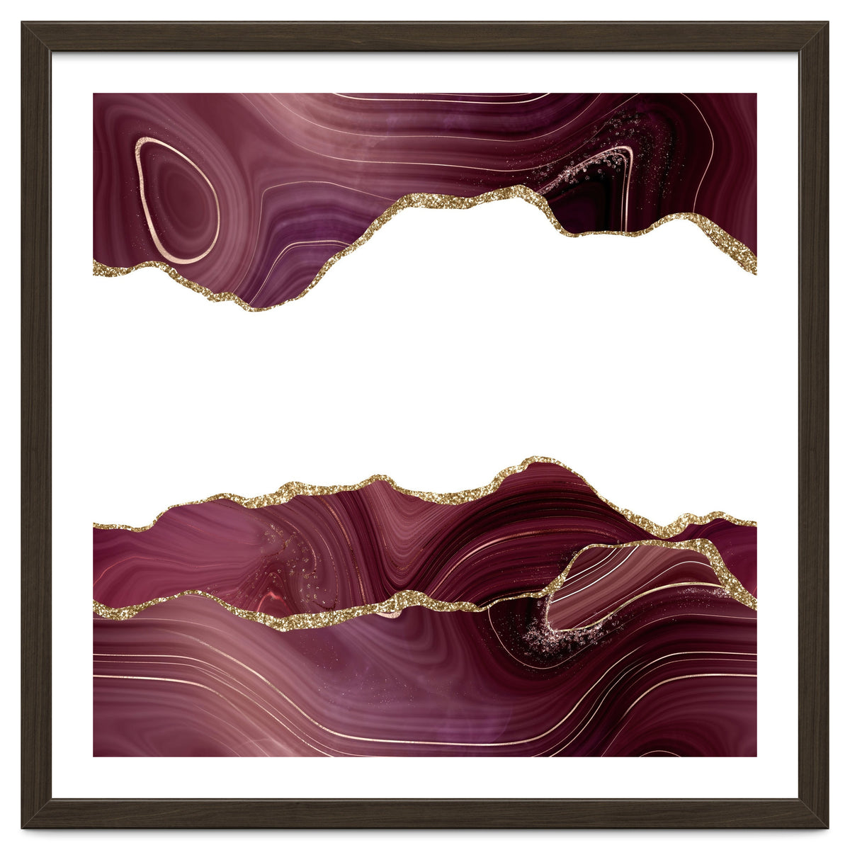 Burgundy & Gold Glitter Agate Texture 07