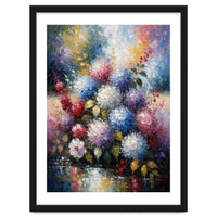 Vibrant Summer Hydrangea Bouquet Heavy Impasto Oil Painting