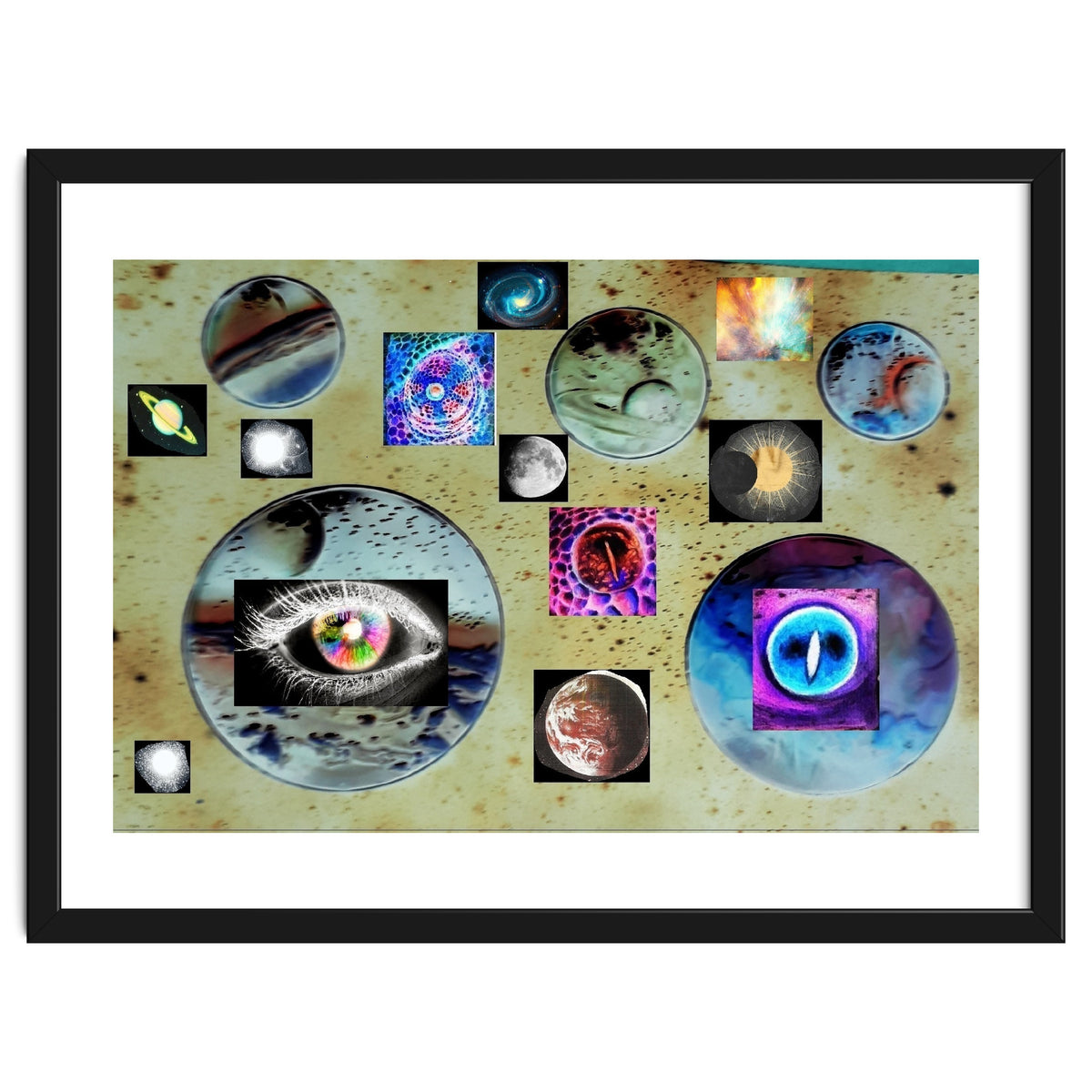 Cosmos Planet Invert Collage Universe Design