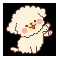 Cute Dog Happily Waving His Paw  (Print Only)