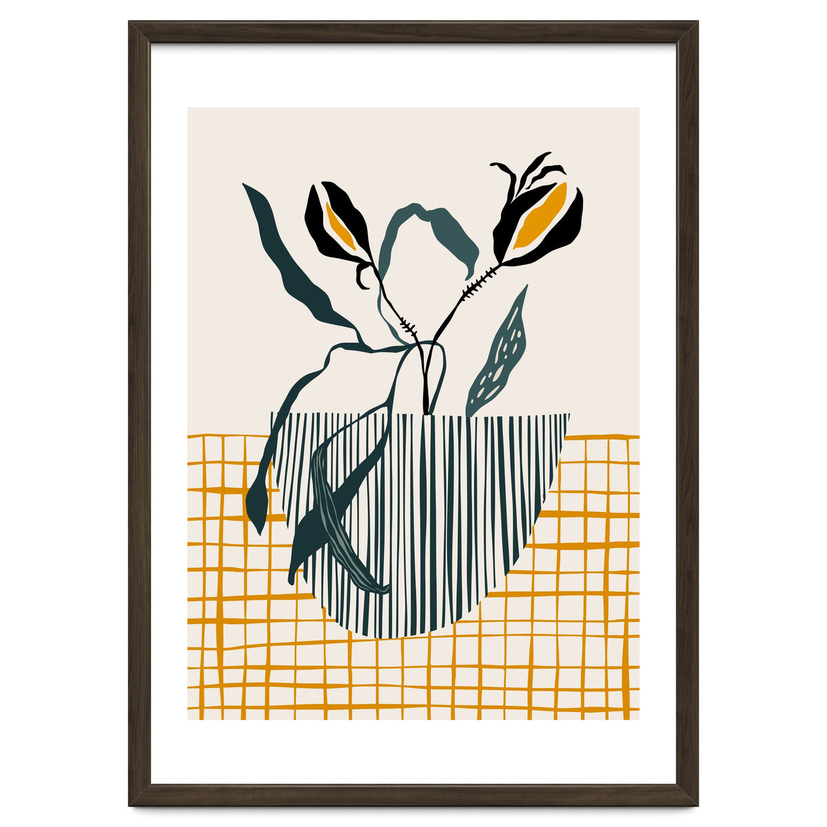 Midcentury plant pot light