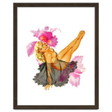 Pinup Sexy Woman Posing In Black Sleeping Dress thumbnail