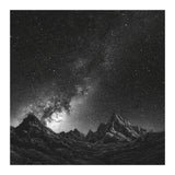 Starlit Mountain Majesty: Detailed Monochrome Milky Way (Print Only) thumbnail