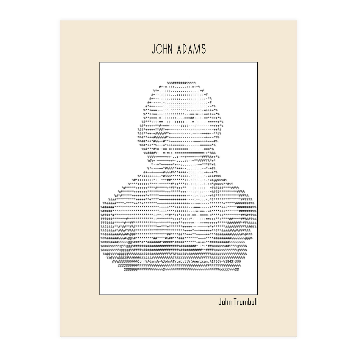 John Adams – John Trumbull (ascii Art) (Print Only)