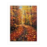 Sun-Drenched Golden Forest Path with Vibrant Autumn Foliage (Print Only) thumbnail
