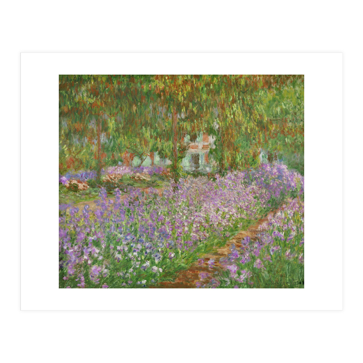 Le jardin a Giverny. Oil on canvas. (Print Only)