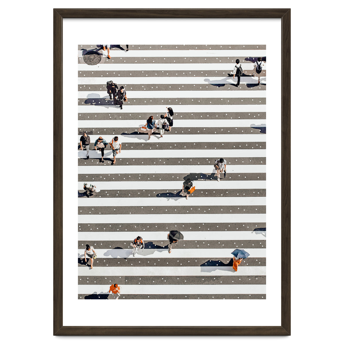 Rain Crossing | Polka Dots Zebra Crossing On The Street | Rain Eclectic Modern Graphic Design