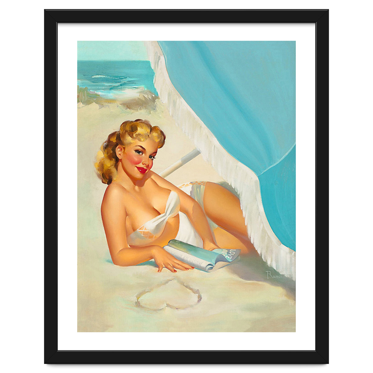 Pinup Sexy Blonde On The Beach