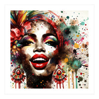 Brazilian Carnival Watercolor Portrait (Print Only)