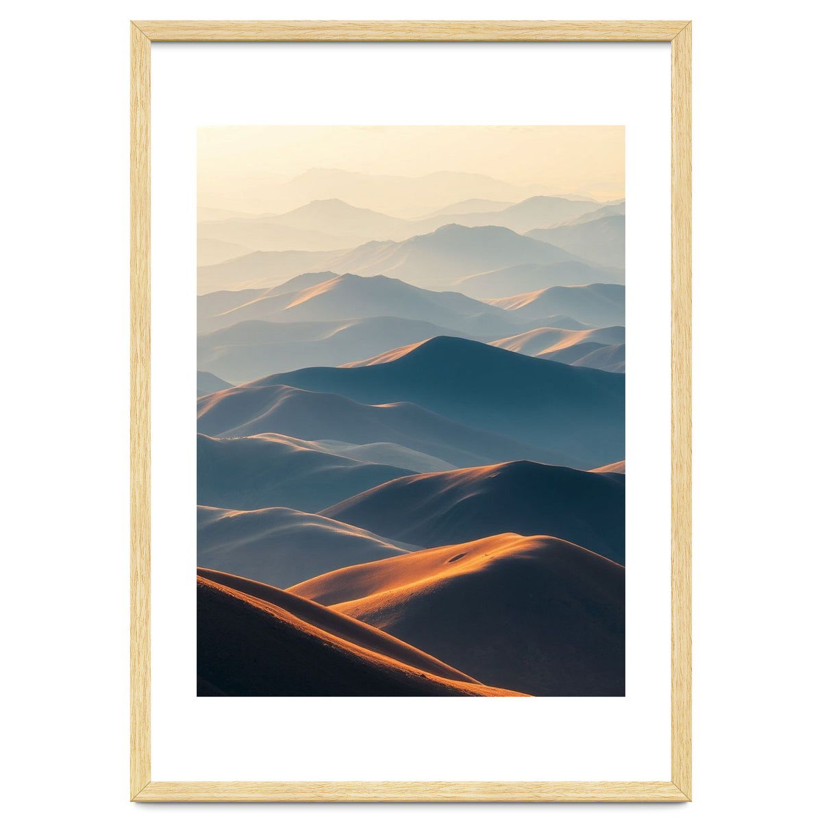 Misty Desert Mountain Range Art