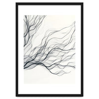 Abstract Black Branching Lines Flowing
