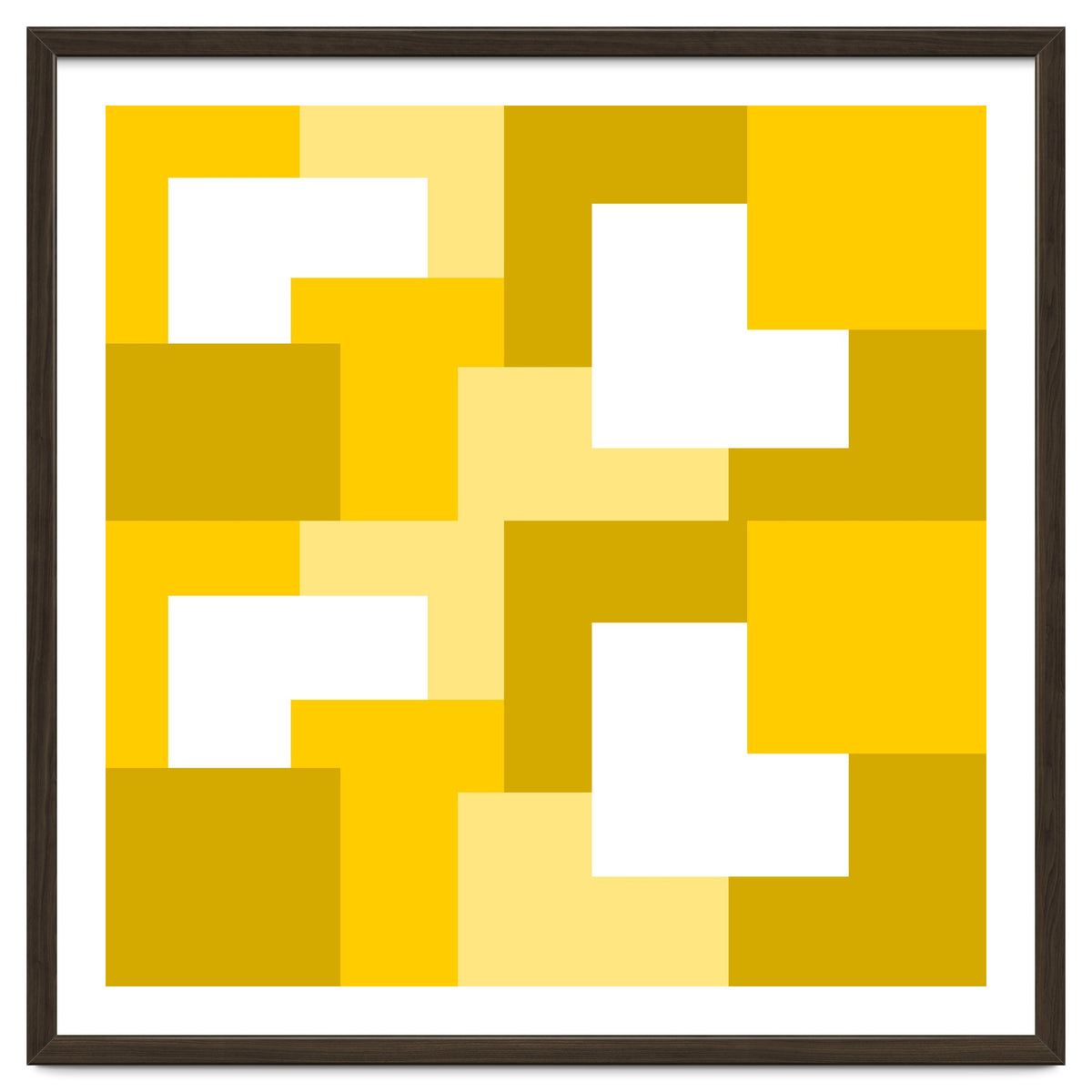 Yellow Abstract Square Tiles Pattern