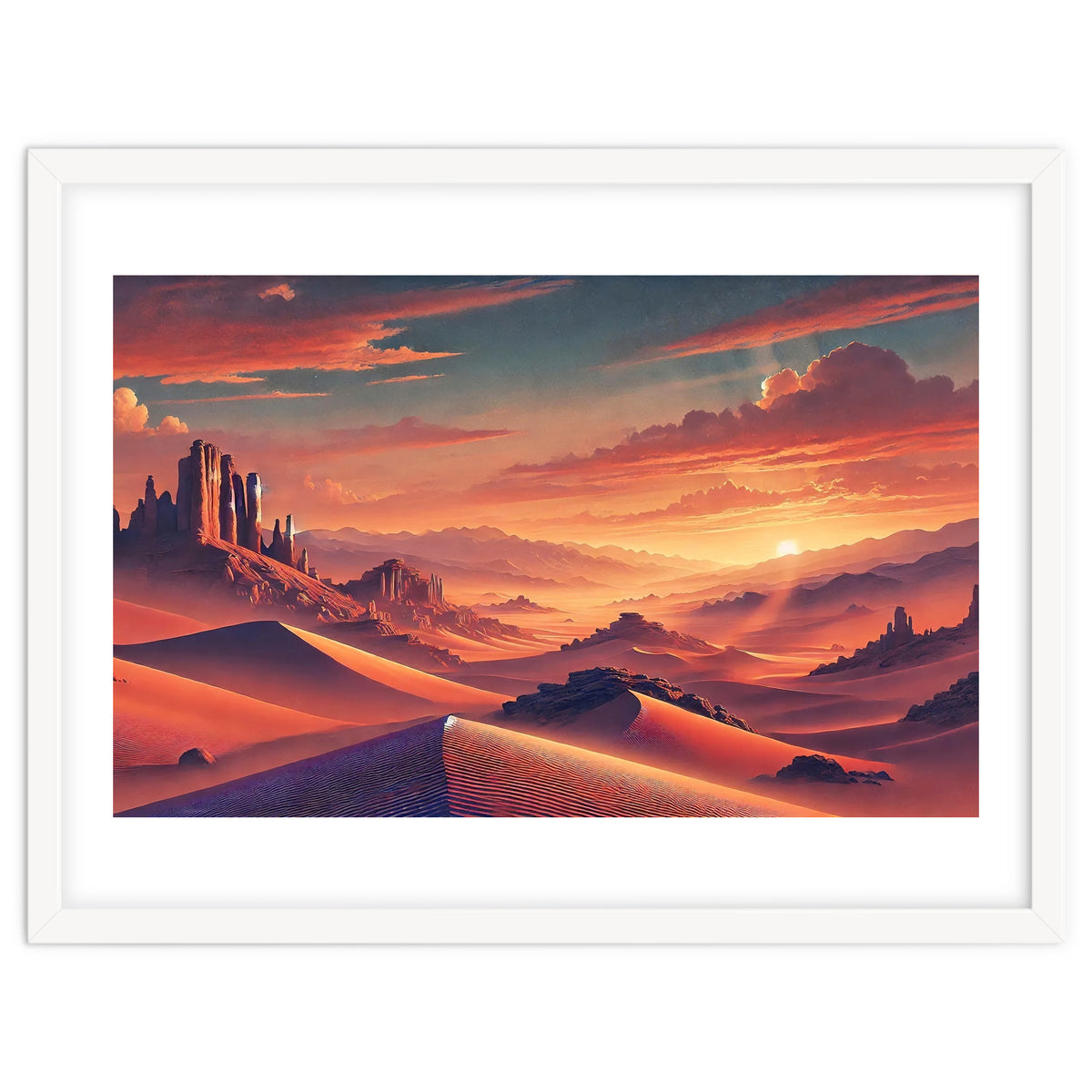 Vintage Chile, Atacama Desert Sunset Poster