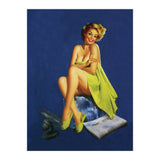 Sexy Pinup Posing With Green Towel (Print Only) thumbnail