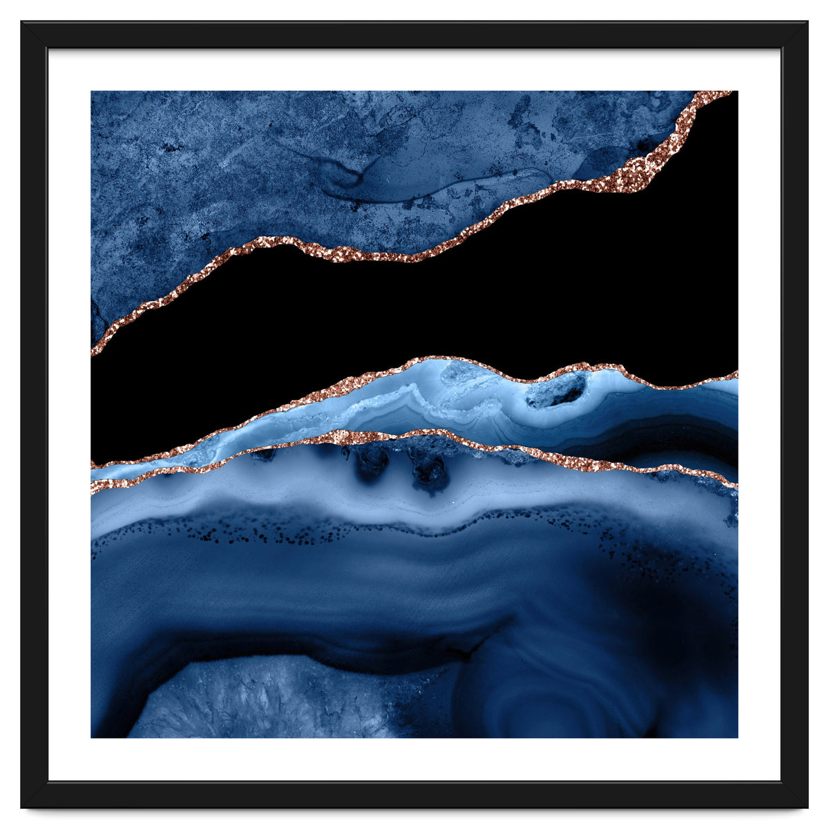 Navy & Rose Gold Agate Texture 13