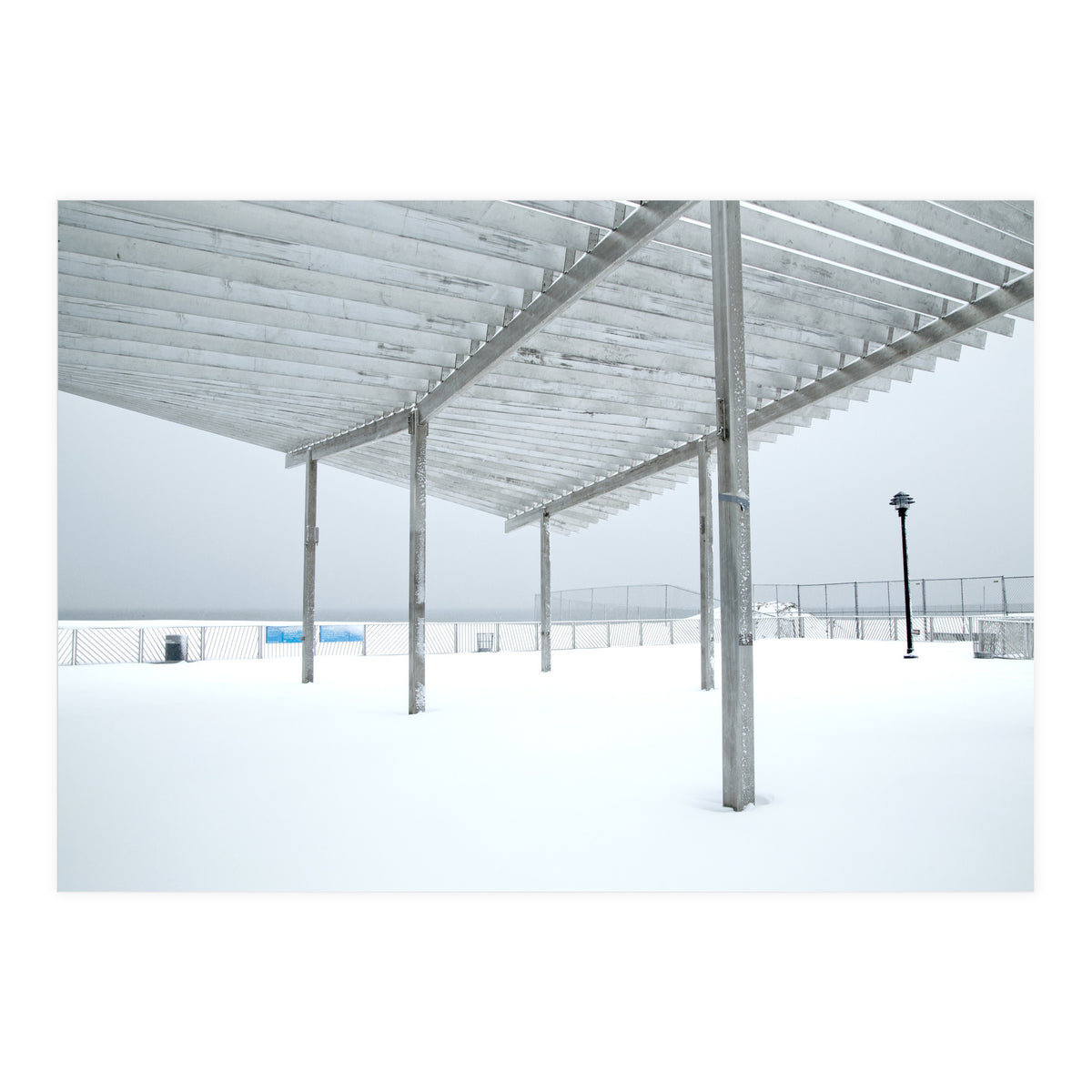 Sunshade site in the winter beach (Print Only)