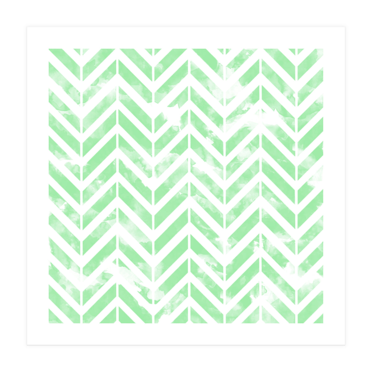 Shabby Green Chevron (Print Only)
