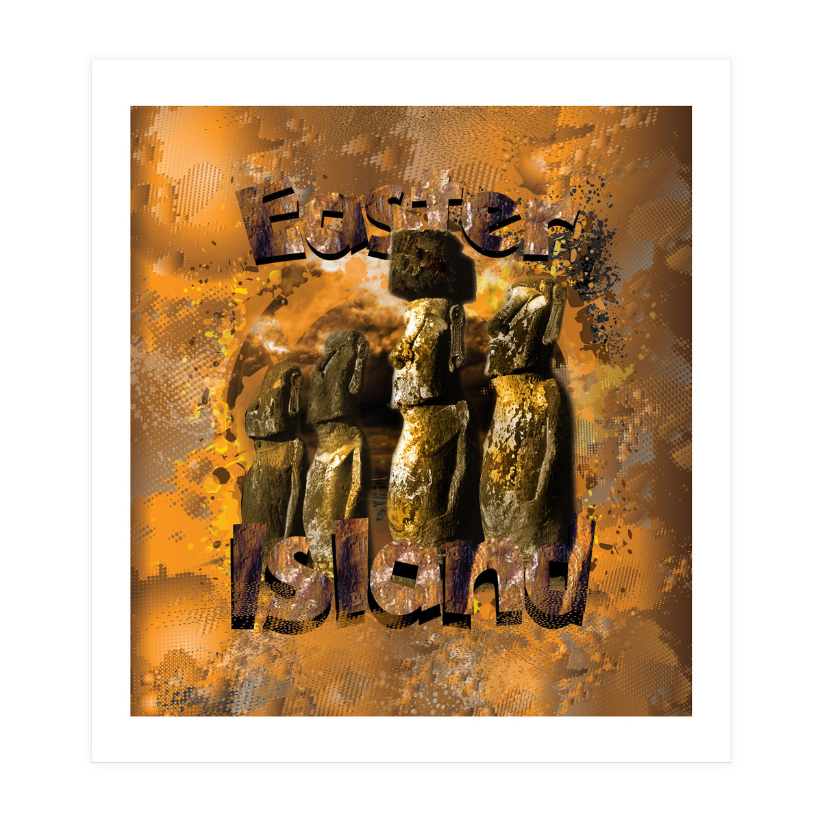 Easter Island Statues Polynesia (Print Only)