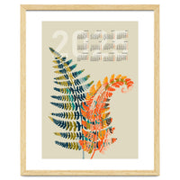 Calendar 2025 colorful fern leaves