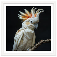 White Cockatoo Parrot Bird Perched On Branch