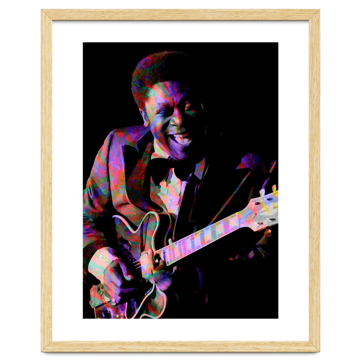 BB King. King Blues Guitarist. Blues Musician Legend Colorful