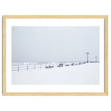 Benches along the pier on snow beach thumbnail