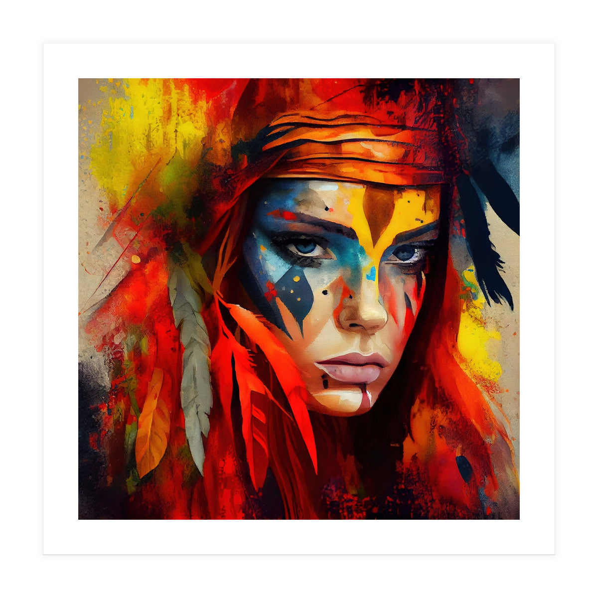 Powerful American Native Woman #1 (Print Only)
